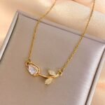Tulip Stainless Steel Pendant Necklace Jewelry Accessories - Image 9